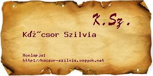 Kácsor Szilvia névjegykártya