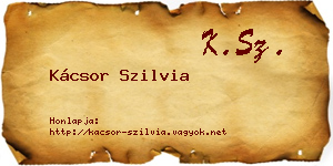Kácsor Szilvia névjegykártya