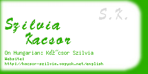 szilvia kacsor business card